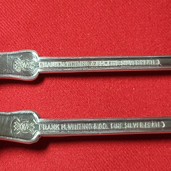 Frank M Whiting Fine Silverplate Serving Spoon & Fork Set - Picture 10 of 11